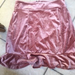 Peplum velvet skirt